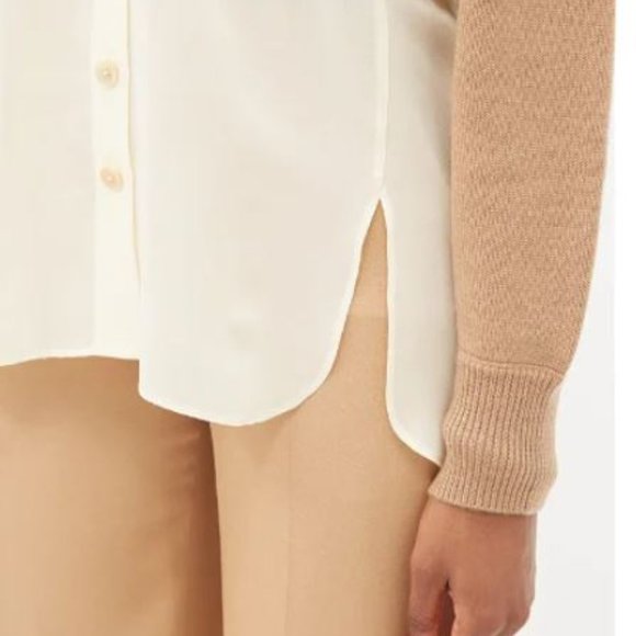 CHLOE Silk-Georgette And Knitted Wool Cardigan - NEW!🆕🆕🆕 - Picture 7 of 14